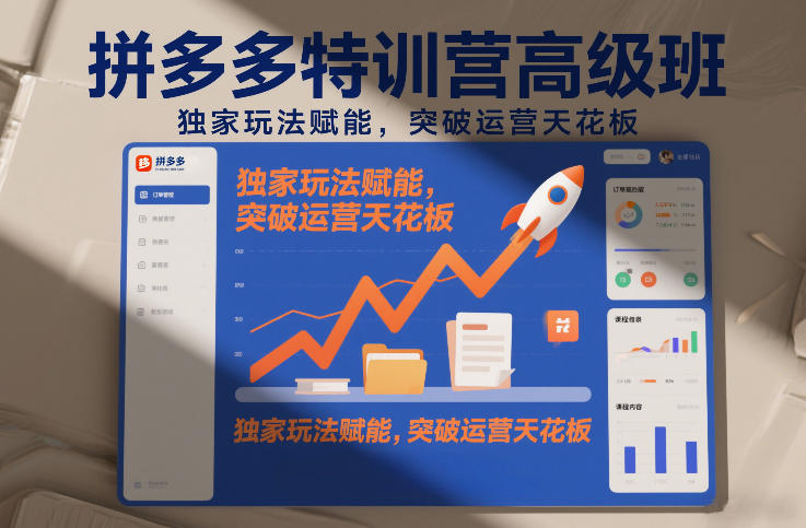 拼多多特训营高阶班,独家玩法赋能,突破运营天花板(更新260804)-副业资源网