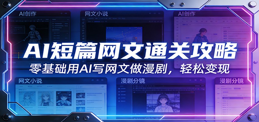 AI短篇网文通关攻略：零基础用AI写网文做漫剧，轻松变现-副业资源网