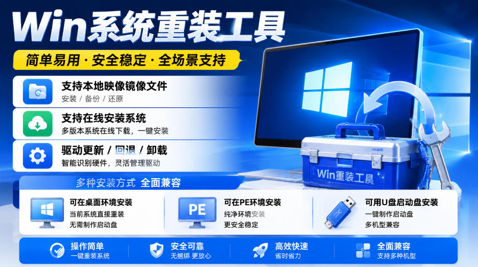 Win系统重装工具，支持本地映像镜像文件安装备份，简单易用-安全稳定-全场景支持-副业资源网