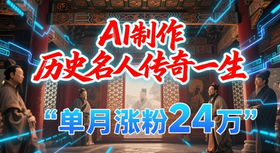 暴力起号！用AI制作历史名人传奇一生，单月涨粉24W，涨粉+变现赛道黑马来了-副业资源网