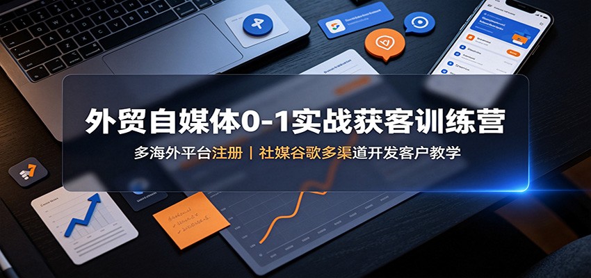 外贸自媒体0-1实战获客训练营：多海外平台注册，社媒谷歌多渠道开发客户教学-副业资源网