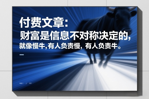 付费文章：财富是信息不对称决定的，就像慢牛，有人负责慢，有人负责牛-副业资源网
