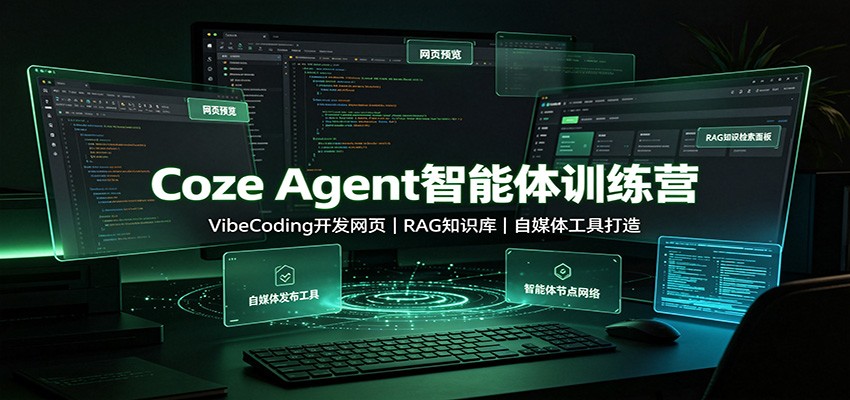 Coze Agent智能体训练营:VibeCoding开发网页,RAG知识库,自媒体工具打造-副业资源网