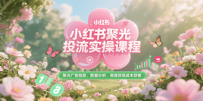 小红书聚光投流实操课程，聚光广告投放、数据分析、做高效低成本获客-副业资源网