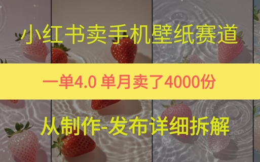 小红薯手机壁纸变现，4块钱一张的图，单月卖了5000份-副业资源网
