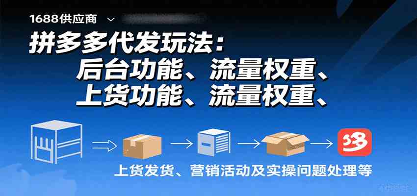 拼多多代发玩法：后台功能、流量权重、上货发货、营销活动及实操问题处理等-副业资源网