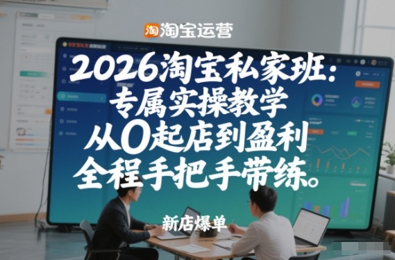 2026淘宝私家班：专属实操教学，从0起店到盈利，全程手把手带练（更新26年2月）-副业资源网