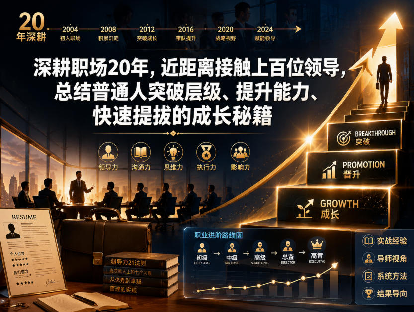 付费文章：深耕职场20年，近距离接触上百位领导，总结普通人突破层级、提升能力、快速提拔的成长秘籍（全网独家干货）-副业资源网