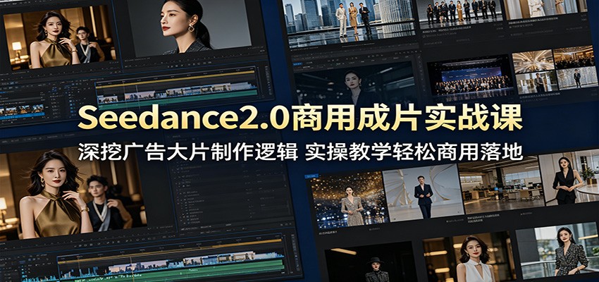 Seedance2.0商用成片实战课:深挖广告大片制作逻辑,实操教学轻松商用落地-副业资源网