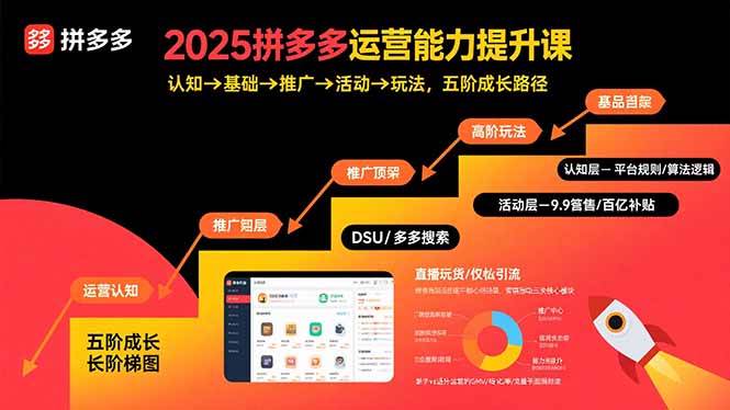 （15826期）2025拼多多运营能力提升课：认知→基础→推广→活动→玩法，五阶成长路径-副业资源网