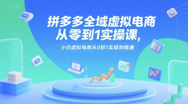 拼多多全域虚拟电商从零到1实操课，小白虚拟电商从0到1实操到精通-副业资源网