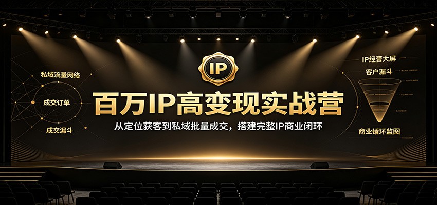 百万IP高变现实战营:从定位获客到私域批量成交,搭建完整IP商业闭环-副业资源网