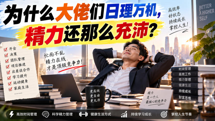 付费文章：为什么大佬们日理万机，精力还那么充沛？-副业资源网