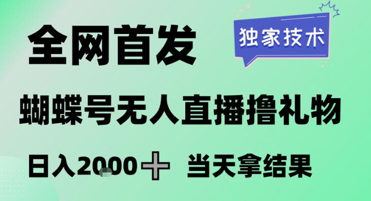 2026最新蝴蝶号无人直播掘金，独家技术，全网首发小白做了一个月收益3W，长期稳定可做【揭秘】-副业资源网
