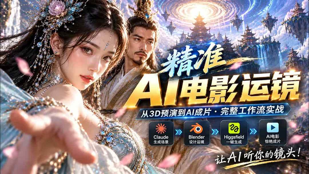 （20503期）AI视频终于能精准运镜了！Claude + Blender + Higgsfield 免费插件实测-副业资源网