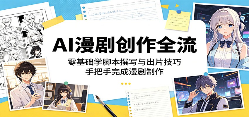 AI漫剧创作全流：零基础学脚本撰写与出片技巧，手把手完成漫剧制作-副业资源网