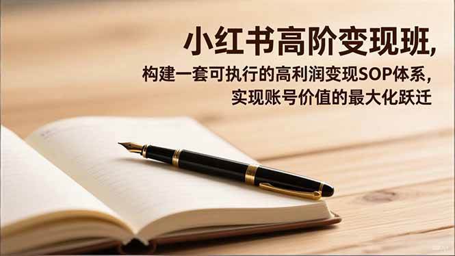 （16633期）小红书高阶变现班，构建一套可执行的高利润变现SOP体系，实现账号价值的最大化跃迁-副业资源网