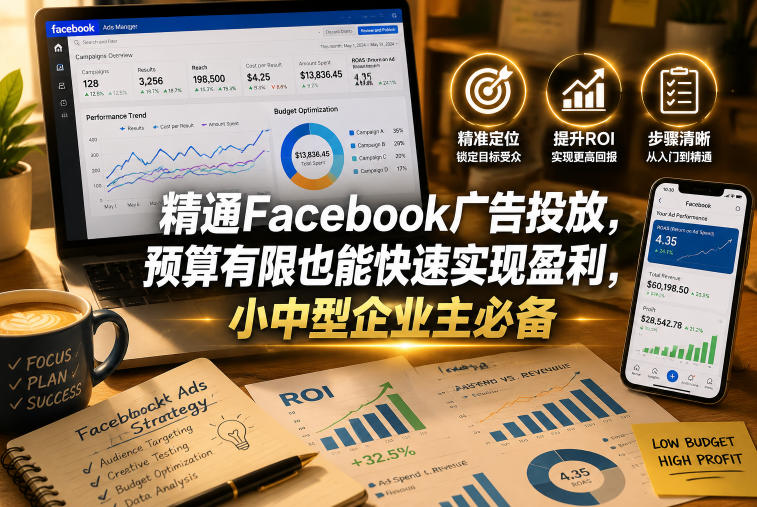精通Facebook广告投放，预算有限也能快速实现盈利，小中型企业主必备【原创双语字幕】-副业资源网