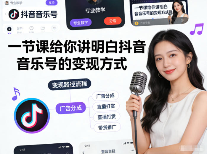一节课给你讲明白抖音音乐号的变现方式-副业资源网