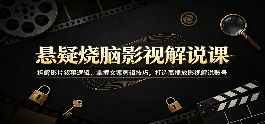 悬疑烧脑影视解说课:拆解影片叙事逻辑,掌握文案剪辑技巧,打造高播放影视解说账号-副业资源网
