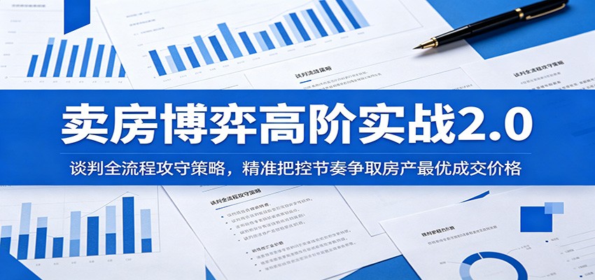 卖房博弈高阶实战2.0：谈判全流程攻守策略，精准把控节奏争取房产最优成交价格-副业资源网