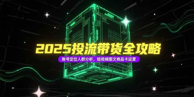 （15233期）2025投流带货全攻略，账号定位人群分析，短视频图文商品卡运营-副业资源网