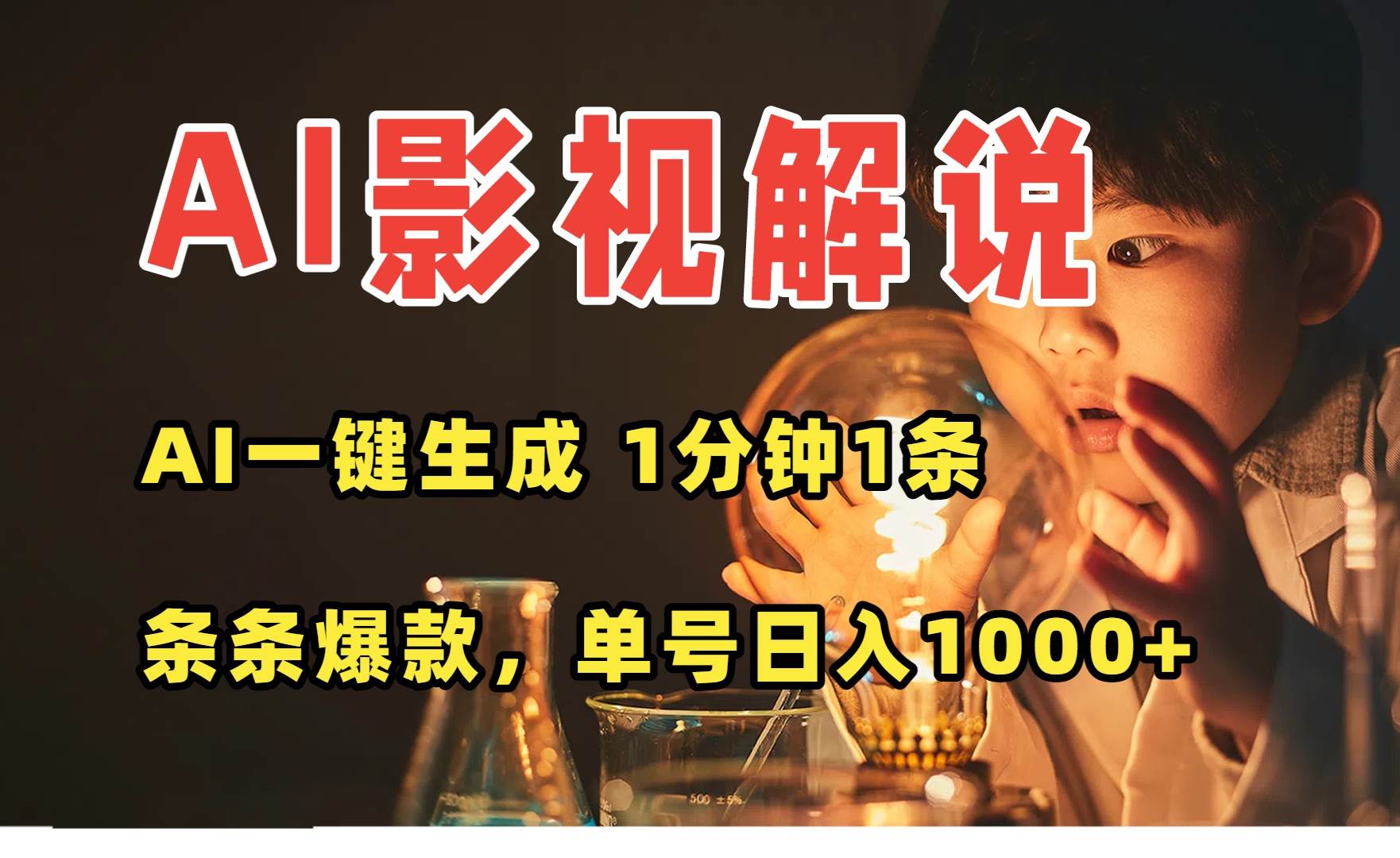 （15730期）AI一键生成影视解说视频，无需剪辑1分钟1条，条条爆款，多平台变现日入…-副业资源网