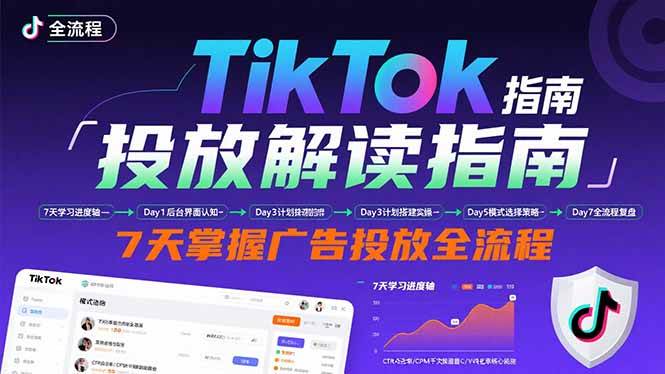 （15753期）TikTok投放解读指南：后台操作/计划建立/模式选择，7天掌握广告投放全流程-副业资源网