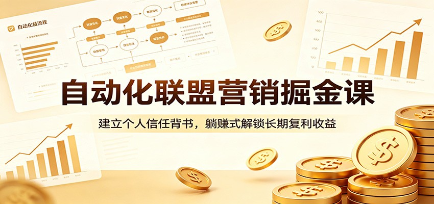 自动化联盟营销掘金课：建立个人信任背书，躺赚式解锁长期复利收益-副业资源网