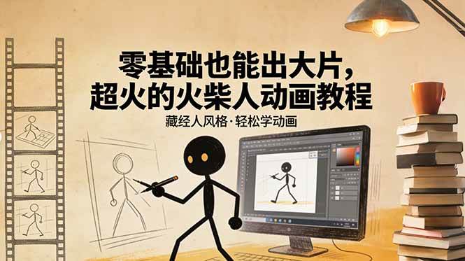 （17464期）零基础也能出大片，超火的火柴人动画教程（藏经人风格）-副业资源网