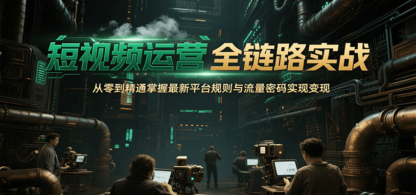 短视频运营全链路实战，从零到精通掌握最新平台规则与流量密码实现变现-副业资源网