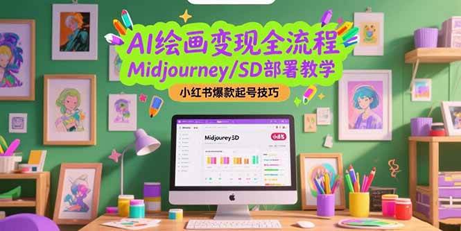 （15324期）AI绘画变现全流程，Midjourney/SD部署教学，小红书爆款起号技巧-副业资源网