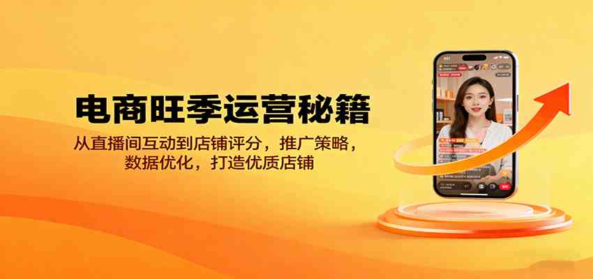 电商旺季运营秘籍:从直播间互动到店铺评分,推广策略,数据优化,打造优质店铺-副业资源网