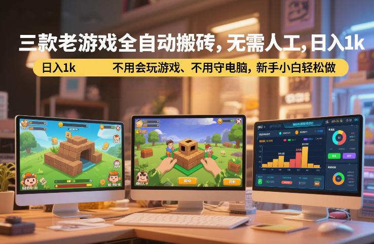 三款老游戏全自动搬砖，无需人工，日入1k，不用会玩游戏、不用守电脑，新手小白轻松做【揭秘】-副业资源网