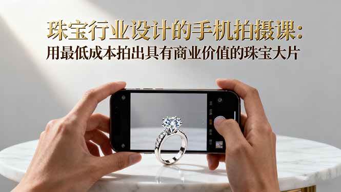 (16385期)珠宝行业设计的手机拍摄课:用最低成本拍出具有商业价值的珠宝大片!-副业资源网