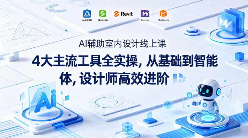 AI辅助室内设计线上课｜4大主流工具全实操，从基础到智能体，设计师高效进阶-副业资源网