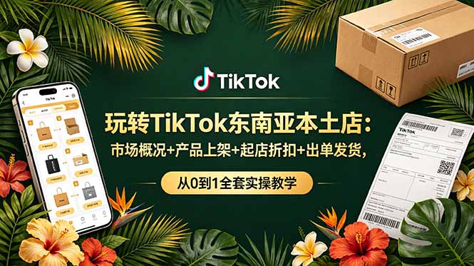 玩转TikTok东南亚本土店：市场概况+产品上架+起店折扣+出单发货，从0到1全套实操教学-副业资源网