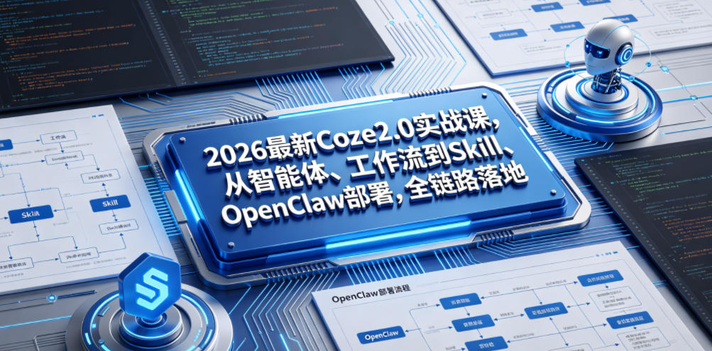 2026最新Coze2.0实战课，从智能体、工作流到Skill、OpenClaw部署，全链路落地-副业资源网