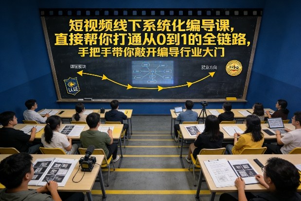 短视频线下系统化编导课，直接帮你打通从0到1的全链路，手把手带你敲开编导行业大门-副业资源网