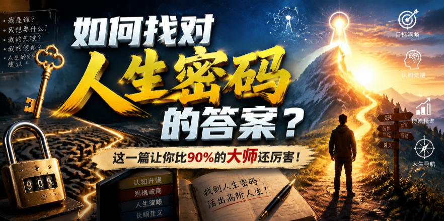 付费文章:如何找对人生密码的答案?这一篇让你比90%的大师还厉害!-副业资源网