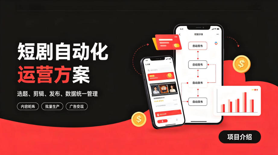 快手全自动短剧矩阵项目|自动化分发,流量持续变现【揭秘】-副业资源网