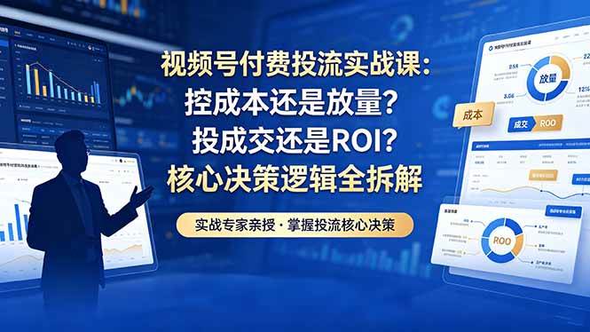 （18462期）视频号付费投流实战课-5月：控成本还是放量？投成交还是ROI？核心决策逻辑全拆解-副业资源网