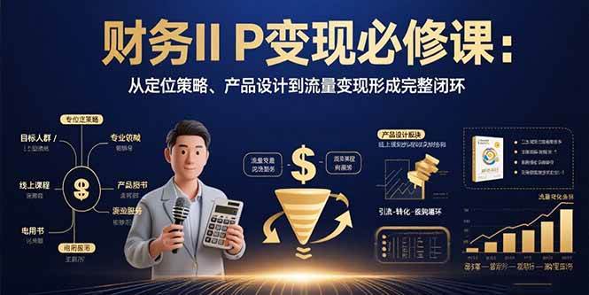 （15728期）财务IP变现必修课：从定位策略、产品设计到流量变现形成完整闭环-副业资源网