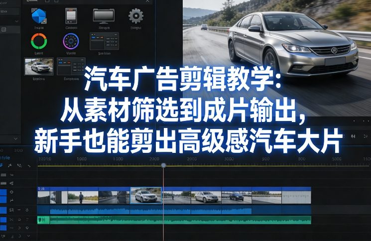 汽车广告剪辑教学：从素材筛选到成片输出，新手也能剪出高级感汽车大片-副业资源网
