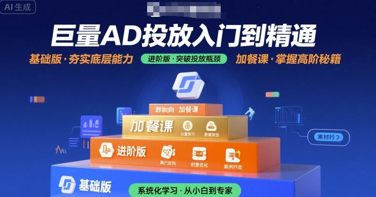 巨量AD投放入门到精通，基础版+进阶版+加餐课-副业资源网