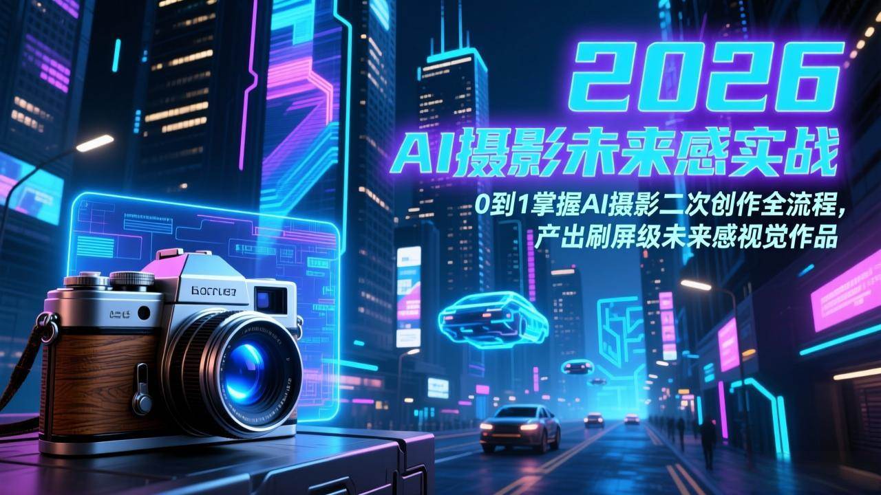 （17584期）2026 AI摄影未来感实战：0到1掌握AI摄影二次创作全流程，产出刷屏级未来感视觉作品-副业资源网