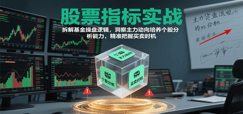 股票指标实战，拆解基金操盘逻辑，洞察主力动向培养个股分析能力，精准把握买卖时机-副业资源网