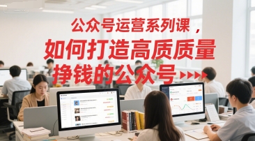 公众号运营系列课，如何打造高质量挣钱的公众号-副业资源网