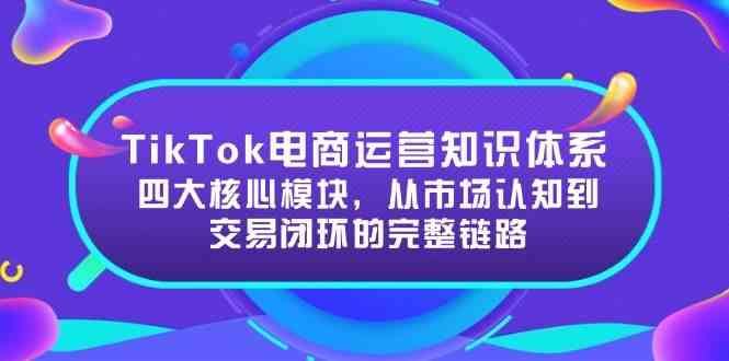 TikTok电商运营知识体系：四大核心模块，从市场认知到交易闭环的完整链路-副业资源网