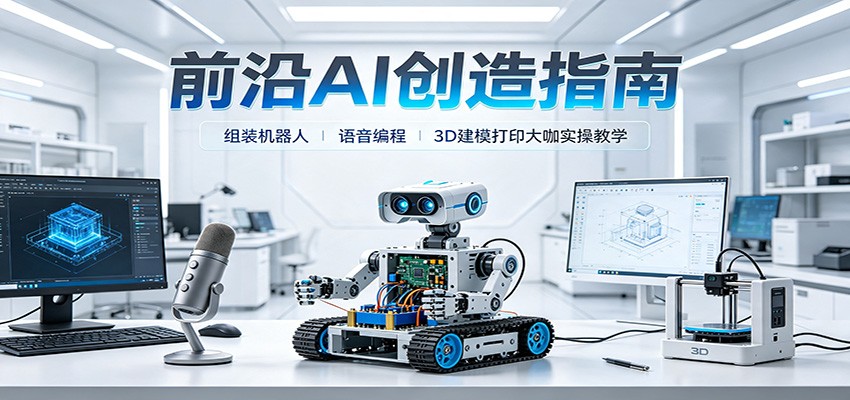 前沿AI创造指南:组装机器人、语音编程、3D建模打印大咖实操教学-副业资源网